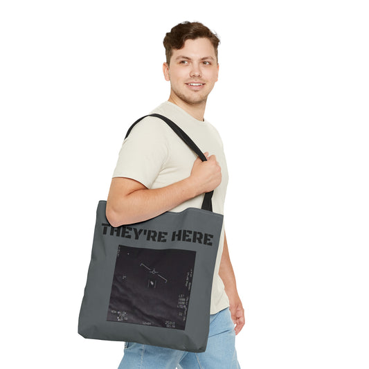 'They're Here" AOP Tote Bag