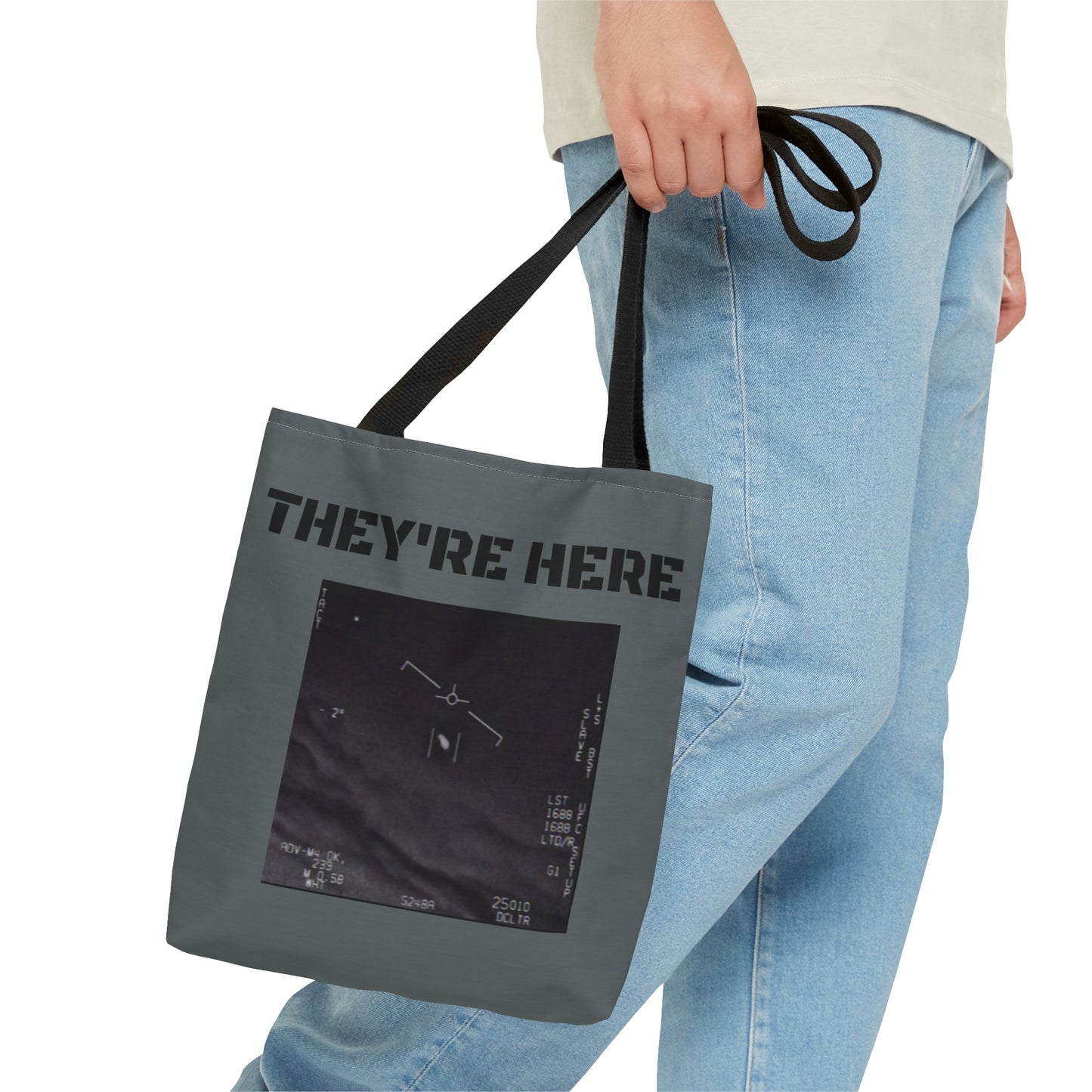 'They're Here" AOP Tote Bag