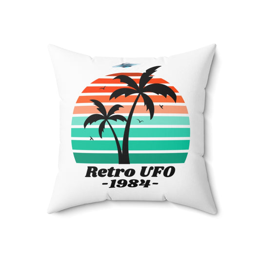 1984 Retro UFO Polyester Zippered Throw Pillow