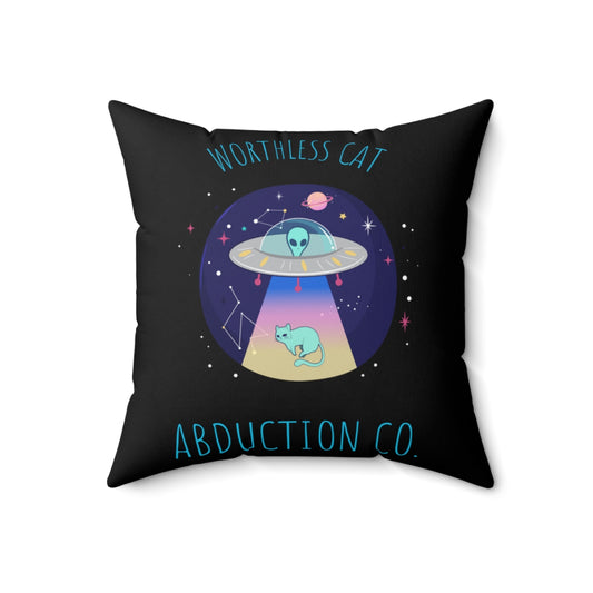 Worthless Cat Polyester Zippered Throw Pillow