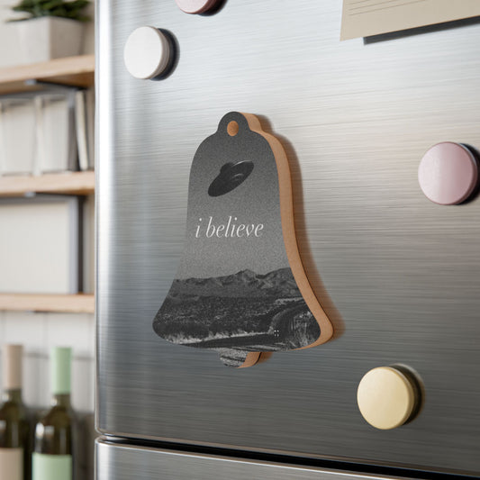 "iBelieve" UFO Wooden Ornament