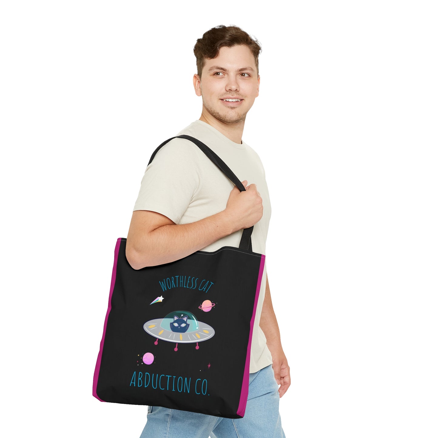 Worthless Cat AOP Tote Bag