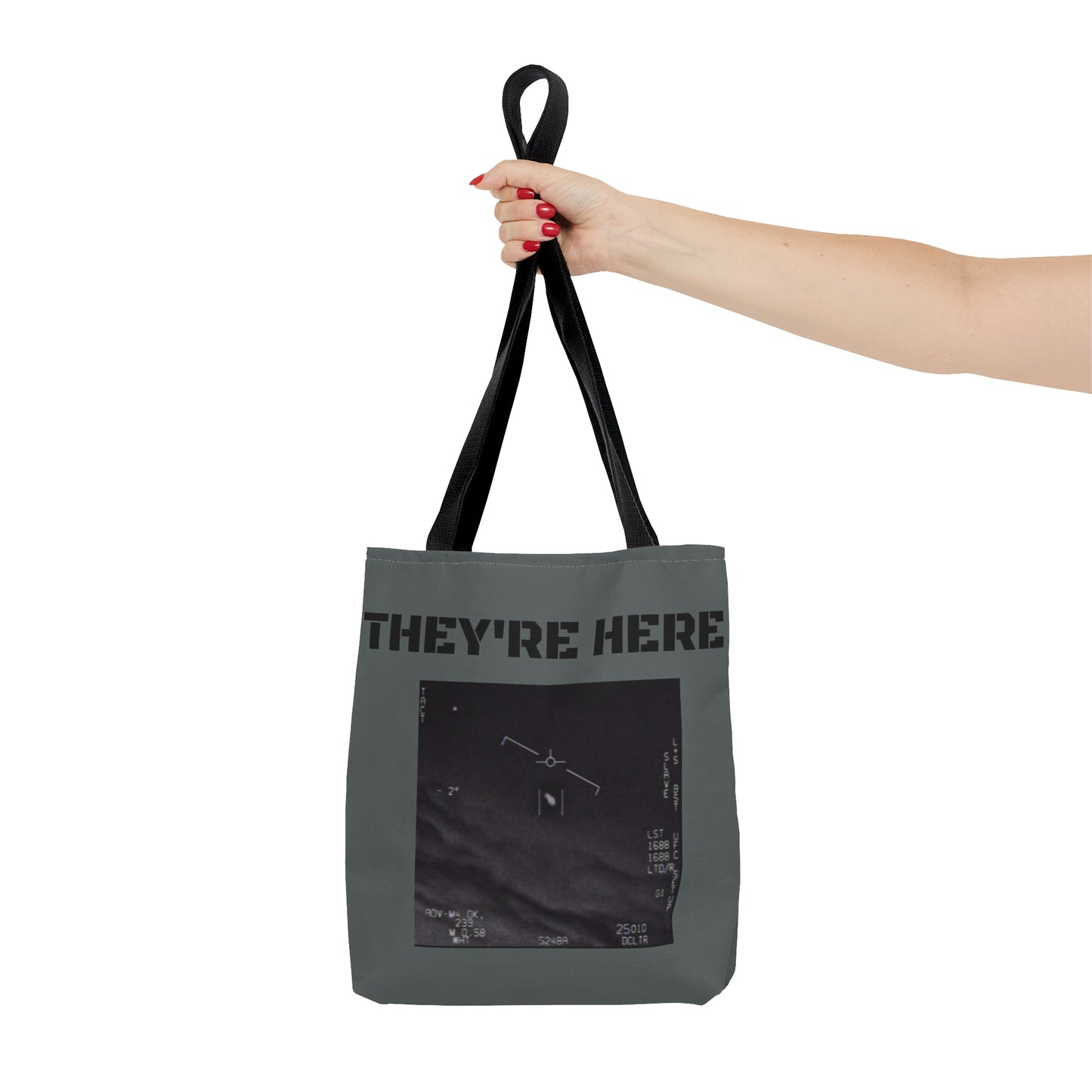 'They're Here" AOP Tote Bag
