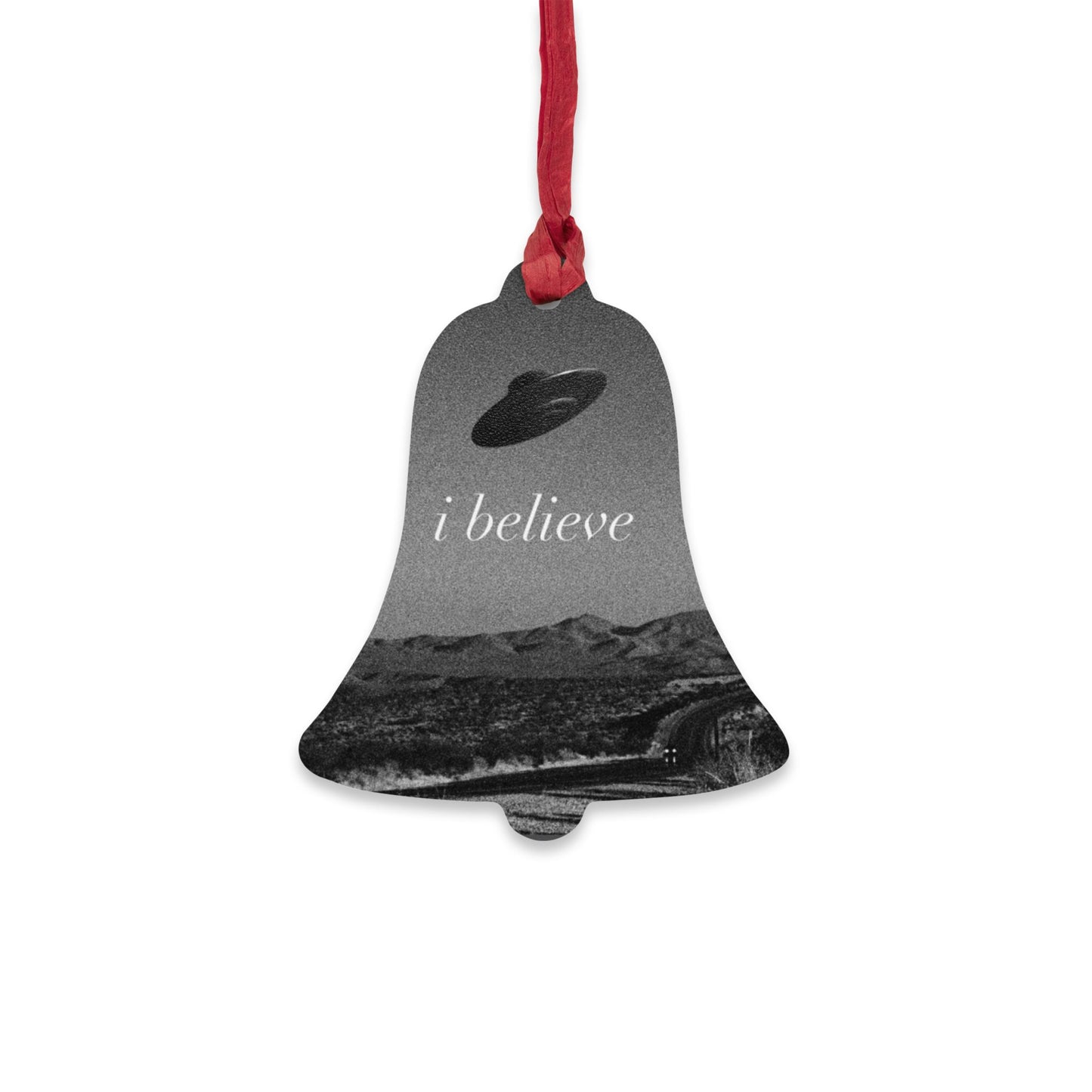 "iBelieve" UFO Wooden Ornament