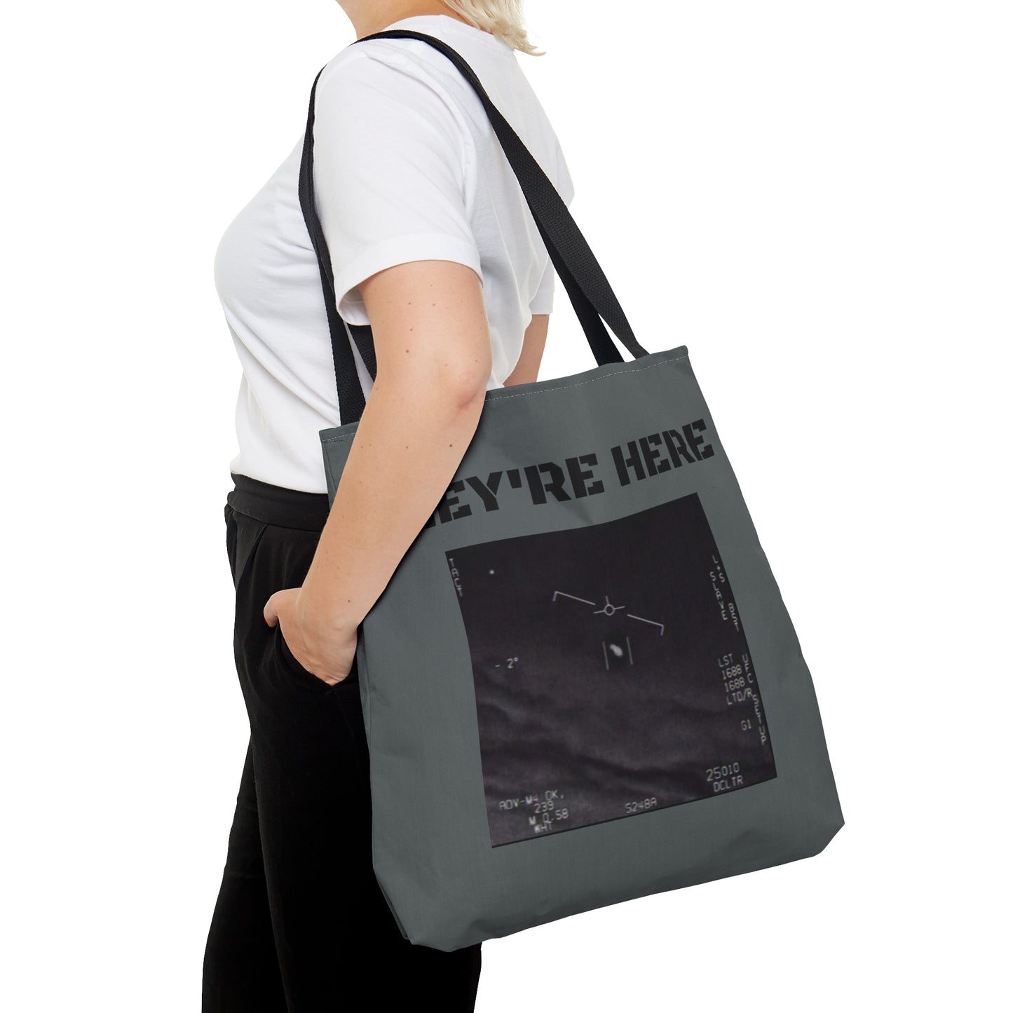 'They're Here" AOP Tote Bag