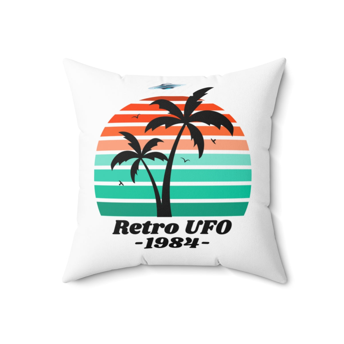 1984 Retro UFO Polyester Zippered Throw Pillow