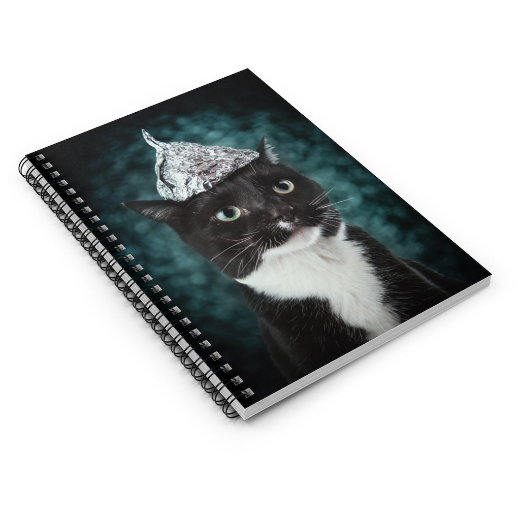 Tin Foil Cat Spiral 6" Notebook - Ruled Line