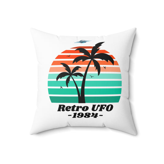 1984 Retro UFO Polyester Zippered Throw Pillow