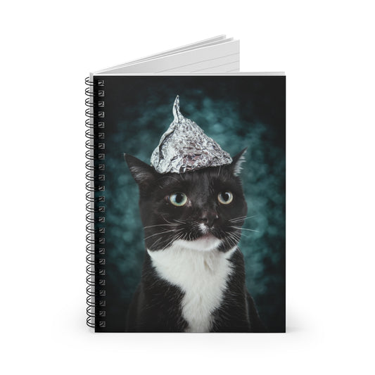 Tin Foil Cat Spiral 6" Notebook - Ruled Line